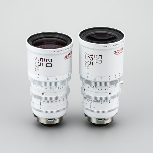 [Global Ship] DZOFILM White Pictor S35 Zoom 2-Lens Set Showroom Demo (20-55/50-125mm T2.8, PL+EF)