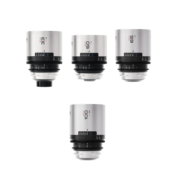 BLAZAR Remus 1.5x Full Frame Anamorphic 4-Lens B-Set (33/50/65/100mm, PL, Silver Flare)